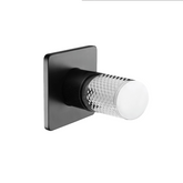 Linkware Gabe Wall Shower Bath Mixer - Matte Black W/ Chrome Handle